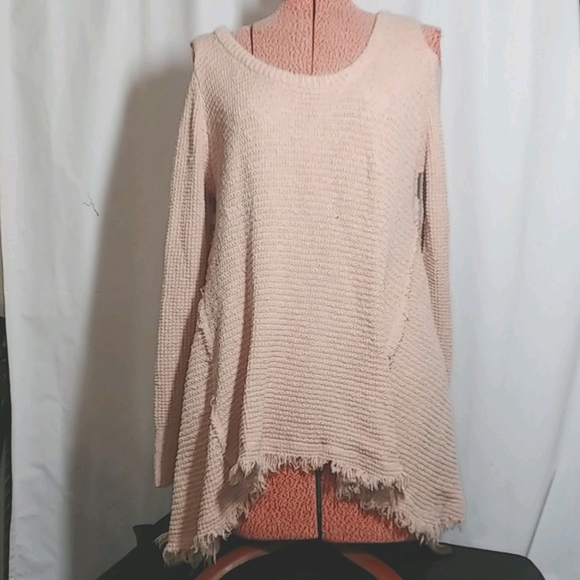 Ruby Moon Cold Shoulder Boho Knit Tunic - Picture 1 of 6